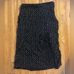 Abercrombie & Fitch Black and White Polka Dot Midi Skirt